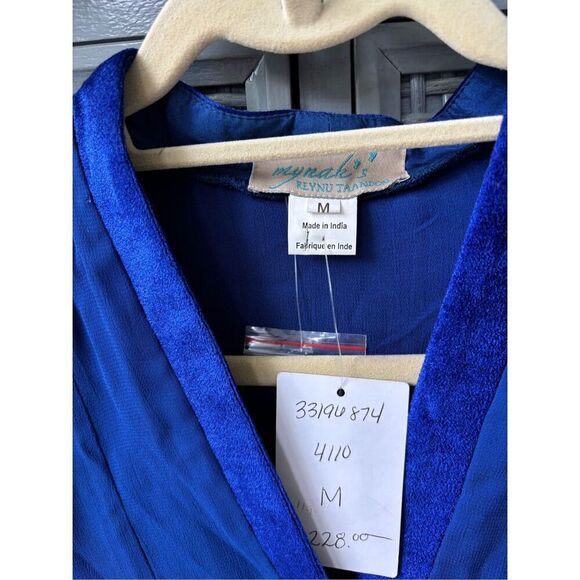 NWT Mynahs Reynu Taandon Royal Blue Tiered Embroidered Sleeveless top, $228 Medi - Picture 3 of 9
